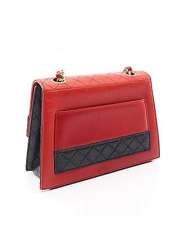 Chanel Chanel Matelassé Shoulder Bag/Handbag, Lambskin Leather, Women's, Red/Black (view 2)