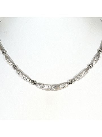 Unbranded 18K (18-karat white gold) necklace with 0.58ct diamond, total weight 29.7g, 42cm length. Jewelry. (view 1)