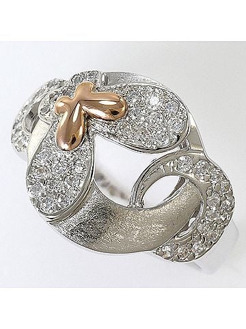 Unbranded K14 14K WG White Gold Ring with Zirconia, Total Weight 3.6g, Jewelry (view 1)