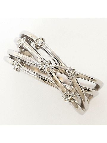 Unbranded 18K (18-karat white gold) ring with a 0.07ct diamond, total weight 3.6g. Jewelry. (view 1)