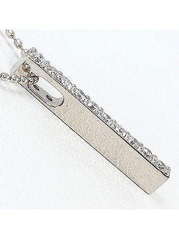 Unbranded 18K (18-karat white gold) necklace with 0.20ct diamond, total weight 2.3g, 40cm length, jewelry. (view 2)