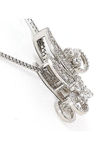 Unbranded 18K (18-karat white gold) necklace with 0.18ct diamond, total weight 3.2g, 45cm length. Jewelry. (view 2)