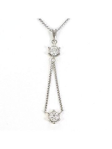 Unbranded Platinum (PT850) Pm900 Necklace with 0.33ct Diamonds, Total Weight 6.1g, 37cm, Jewelry (view 1)
