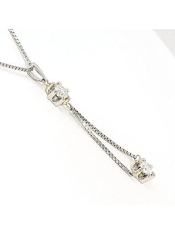 Unbranded Platinum (PT850) Pm900 Necklace with 0.33ct Diamonds, Total Weight 6.1g, 37cm, Jewelry (view 2)
