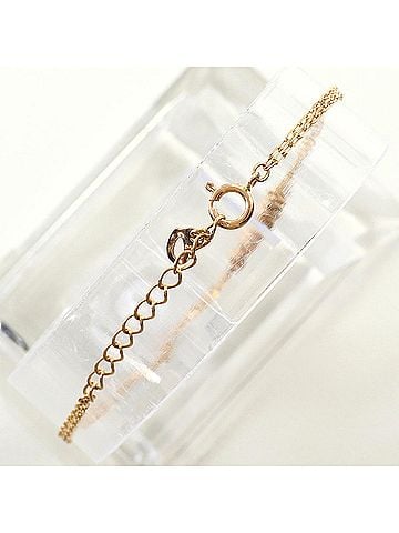 Unbranded K10 10K Pink Gold Bracelet with 0.08ct Diamond, Total Weight 1.1g, 20cm, Jewelry (view 2)