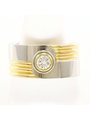 Unbranded PT900 Platinum 18K Yellow Gold Ring with 0.33ct Diamond, Total Weight 13.4g, Jewelry (view 1)