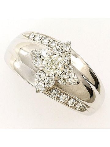 Unbranded PT900 Platinum Ring, 1 Diamond (0.38ct) and 0.229ct (VVS2 clarity), Total Weight 6.5g, Jewelry (view 1)