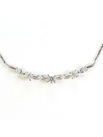 Unbranded 18K (18-karat white gold) necklace with 1.00ct diamond, total weight 6.5g, 48cm length. Jewelry. (view 1)