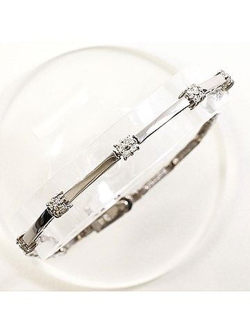 Unbranded 18K (18-karat white gold) bracelet with 0.25ct diamond, card included, total weight 6.1g, 17.5cm, jewelry. (view 1)