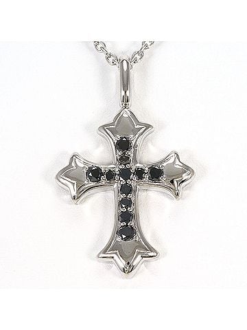 Unbranded K10 10K WG White Gold Necklace with 0.90ct Black Diamond, Card Included, Total Weight 18.5g, 50cm, Jewelry (view 1)