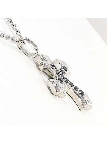 Unbranded K10 10K WG White Gold Necklace with 0.90ct Black Diamond, Card Included, Total Weight 18.5g, 50cm, Jewelry (view 2)
