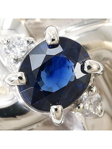 Unbranded PT850 Platinum Ring, 1 Sapphire 0.55ct, Diamond 0.03ct, Card, Total Weight 6.7g, Jewelry (view 2)