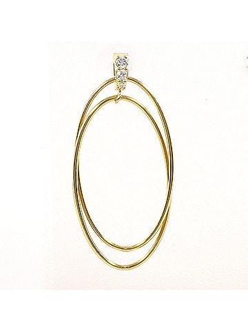 Unbranded K10 10K YG Yellow Gold Earring (Single Earring) with 0.03ct Diamond, Total Weight 0.6g, Jewelry (view 1)