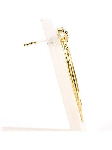 Unbranded K10 10K YG Yellow Gold Earring (Single Earring) with 0.03ct Diamond, Total Weight 0.6g, Jewelry (view 2)