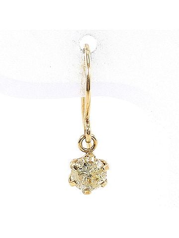 Unbranded K10 10K YG Yellow Gold Earring (Single Earring) with Diamond 0.13ct, Total Weight 0.1g, Jewelry (view 1)