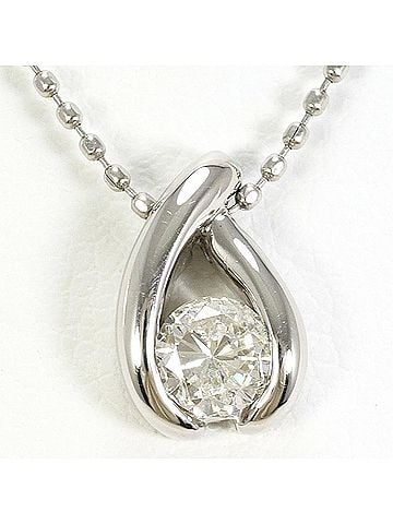 Unbranded PT900 Platinum / PT850 Necklace with 0.327ct Diamond (I1 clarity), Certificate of Authenticity, Total Weight 3.2g, 41cm Length, Jewelry (view 1)