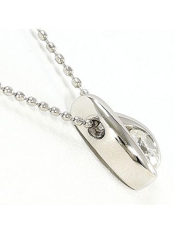 Unbranded PT900 Platinum / PT850 Necklace with 0.327ct Diamond (I1 clarity), Certificate of Authenticity, Total Weight 3.2g, 41cm Length, Jewelry (view 2)