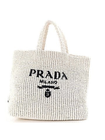 Prada Logo Tote Raffia Large (view 1)