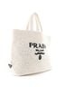 Prada 100% Raffia White Logo Tote Raffia Large One size - photo 3
