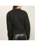 Line & Dot Solid Black Cardigan Size M - photo 5
