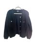 Line & Dot Solid Black Cardigan Size M - photo 1