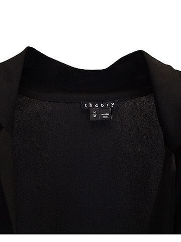 Theory Theory Draped Front Blouse in Black Polyester (view 2)