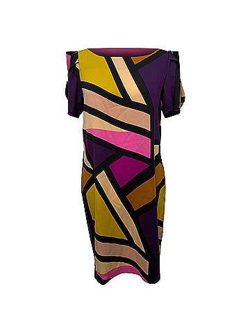 Diane von Furstenberg Diane Von Furstenberg Geometric Patterned Midi Dress in Multicolor Silk (view 1)