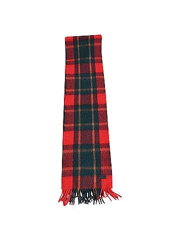 Saint Laurent Saint Laurent Scarf In Tartan in Red Wool (view 2)