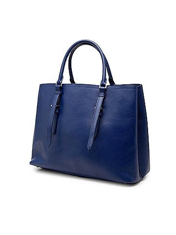 Prada Prada Triangle Logo Plate Tote Bag, Blue Saffiano Leather, Women's PRADA (view 2)