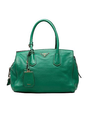 Prada Prada Triangle Logo Plate Tote Bag Shoulder BN2769 Green Leather Women's PRADA (view 1)
