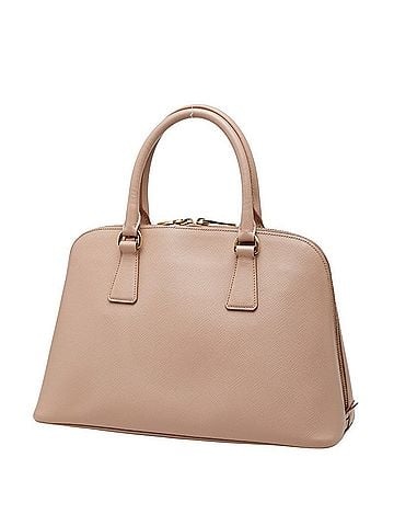 Prada Prada Triangle Logo Plate Handbag/Shoulder Bag 2-Way Beige Pink Saffiano Leather Women's PRADA (view 2)