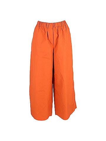 maxmara Max Mara Navigli Poplin Palazzo Pants in Orange Cotton (view 1)
