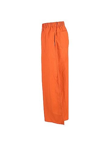 maxmara Max Mara Navigli Poplin Palazzo Pants in Orange Cotton (view 2)