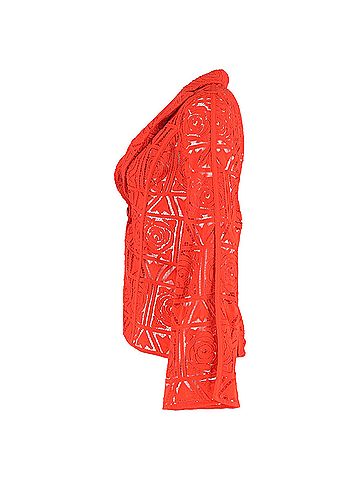Cult Gaia Cult Gaia Carlotta Floral Lace Blazer in Orange Viscose (view 2)