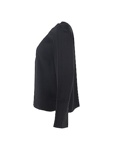 HUGO BOSS Hugo Boss Ring-Embellished Long Sleeve Top in Black Polyester (view 2)