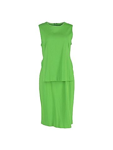maxmara Sportmax Layered Midi Dress in Green Viscose (view 1)