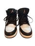 Jordan 100% Leather White Purple Sneakers Size 4 1/2 - photo 1