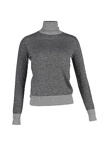 Joseph Joseph Metallic Roll-neck Sweater In Grey Wool (view 1)