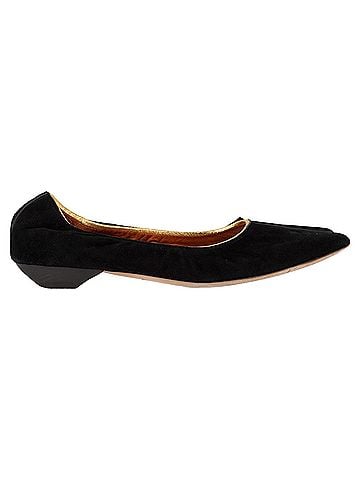 Lanvin Lanvin Pointed Flats in Black Suede (view 1)