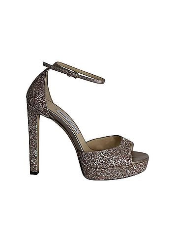 Jimmy Choo Jimmy Choo Platform Sandals in Pink Glitter (view 1)