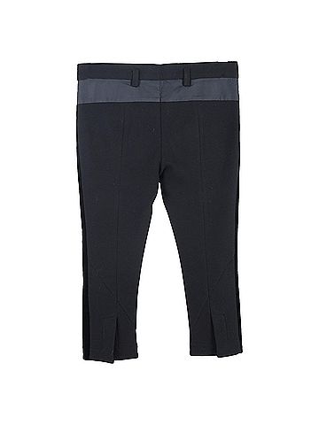 Haider Ackermann Haider Ackermann Velour-Effect Cropped Trousers in Black and Grey Cotton (view 2)