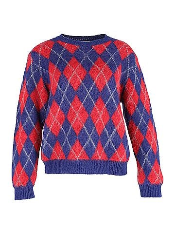 Sandro Sandro Jona Argyle Sweater in Multicolor Acrylic (view 1)