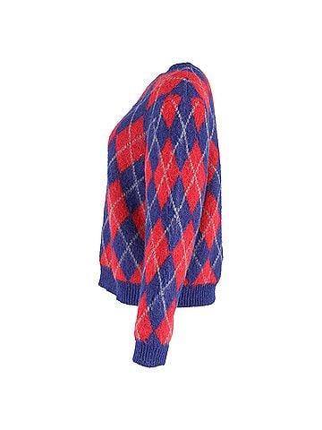 Sandro Sandro Jona Argyle Sweater in Multicolor Acrylic (view 2)