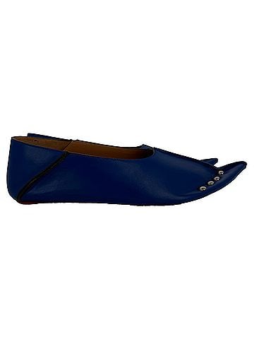 MARNI Marni Studded Ballerina Flats in Blue Leather (view 1)