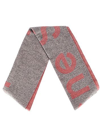 Acne Acne Studios Logo Scarf in Pink and Grey Wool (view 1)