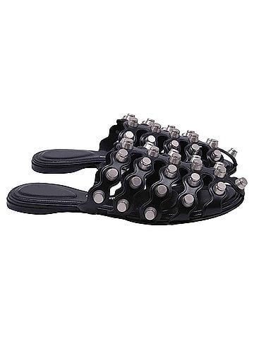Alexander Wang Alexander Wang Studded Mules in Black Leather (view 1)