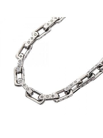 Louis Vuitton Louis Vuitton Collier Chain Monogram Necklace, Stainless Steel, Silver Tone, Men's, M00307 (view 1)