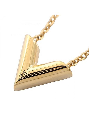 Louis Vuitton Louis Vuitton Essential V Necklace, Gold Plated (GP), Women's, Tone, M61083 (view 1)