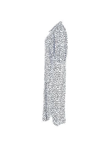 Ganni Ganni Printed Crepe Midi Shirt Dress in Light Blue Viscose (view 2)