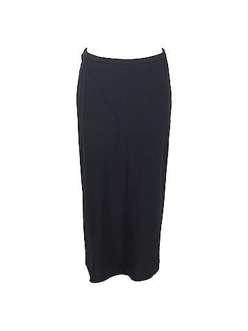 maxmara Max Mara Back Slit Midi Straight Skirt in Black Wool (view 1)